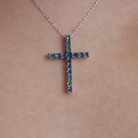 Gracie cross- Blue Diamonds